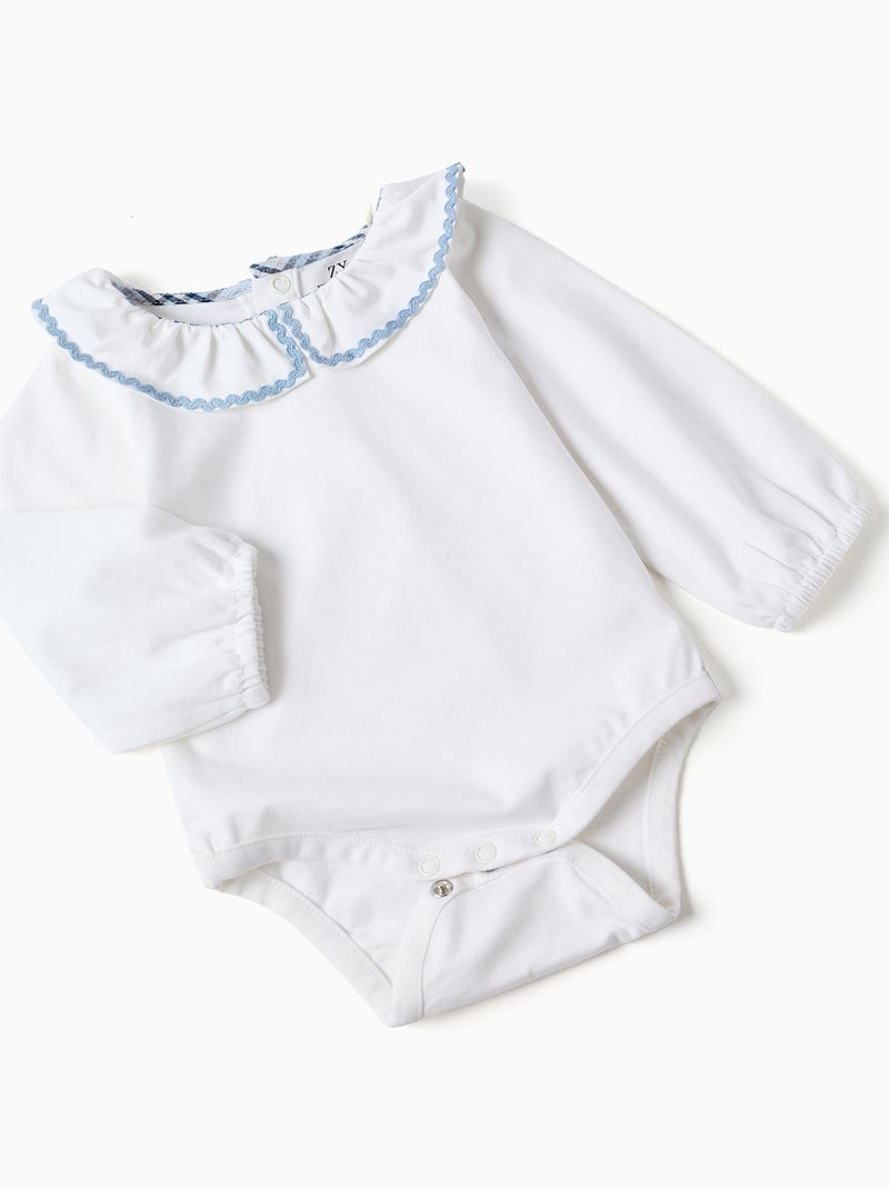 Body in cotone + bloomers a quadri b&s Bianco - Kiabi