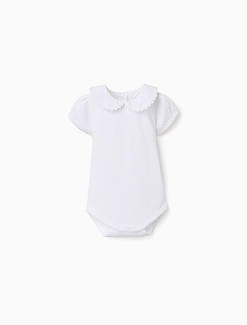 Body in cotone con colletto Peter Pan