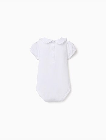 Body in cotone con colletto Peter Pan