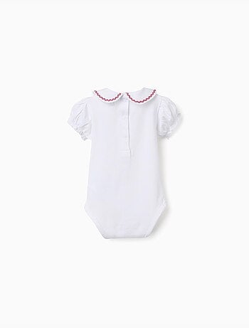 Body in cotone con colletto Peter Pan