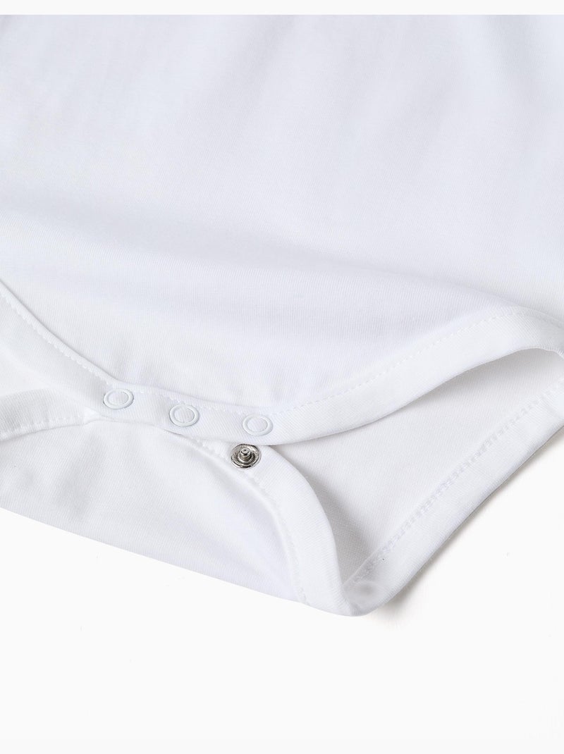 Body in cotone con colletto Peter Pan Bianco - Kiabi