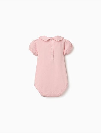Body in cotone con colletto Peter Pan