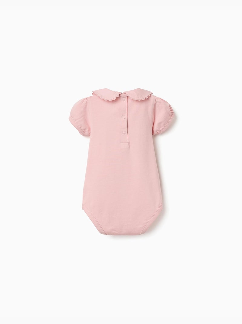 Body in cotone con colletto Peter Pan Rosa chiaro - Kiabi