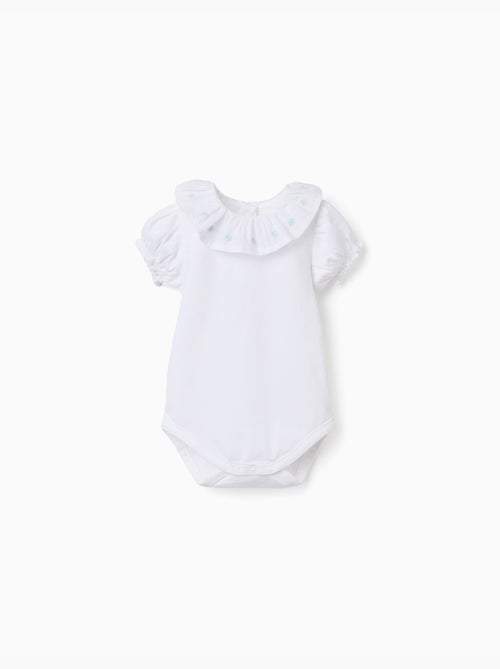 Body in cotone con colletto ricamato - Kiabi