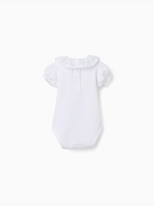 Body in cotone con colletto ricamato - Kiabi