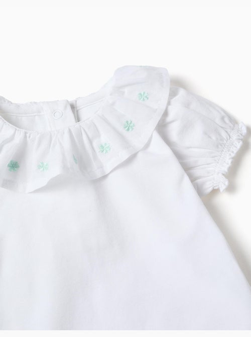 Body in cotone con colletto ricamato - Kiabi