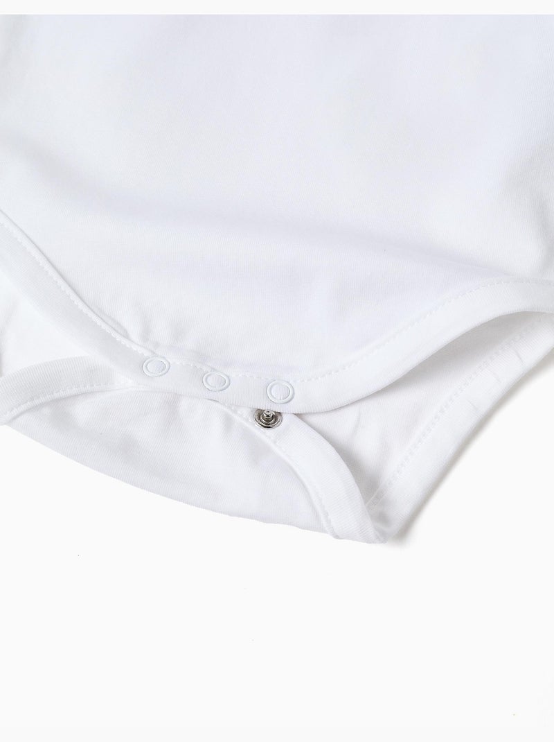 Body in cotone con colletto ricamato Bianco - Kiabi