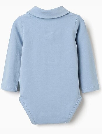 Body in cotone con stampa sul petto, a manica lunga