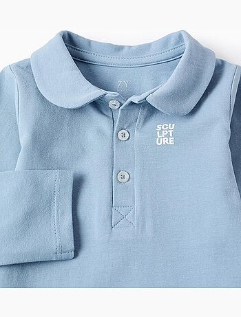 Body in cotone con stampa sul petto, a manica lunga