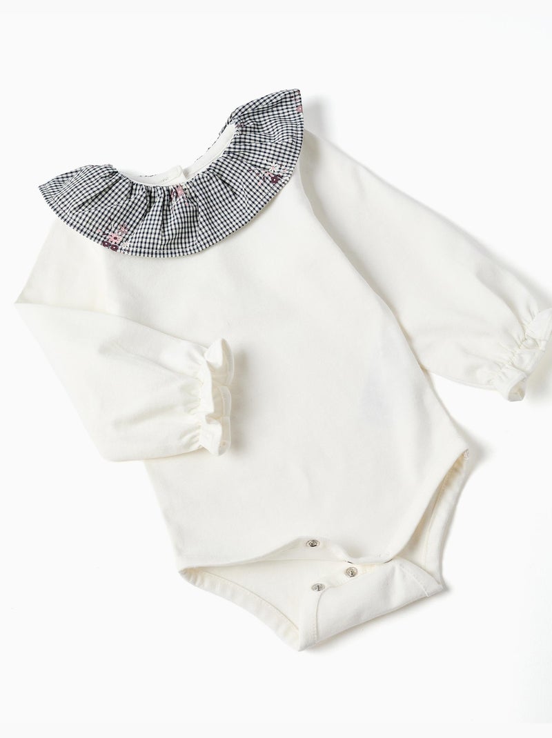 Body in cotone e bloomers a quadretti Bianco - Kiabi