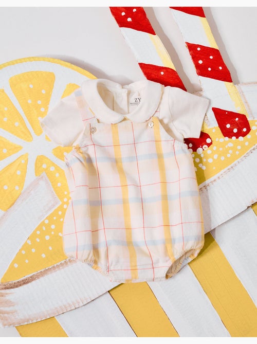 Body in cotone + pagliaccetto a quadri B&S - Kiabi Body in cotone + pagliaccetto a quadri B&S - Kiabi