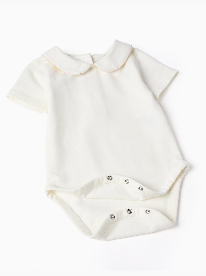 Body in cotone + pagliaccetto a quadri B&S Bianco - Kiabi