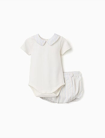 Body in cotone + pantaloncini a righe B&S