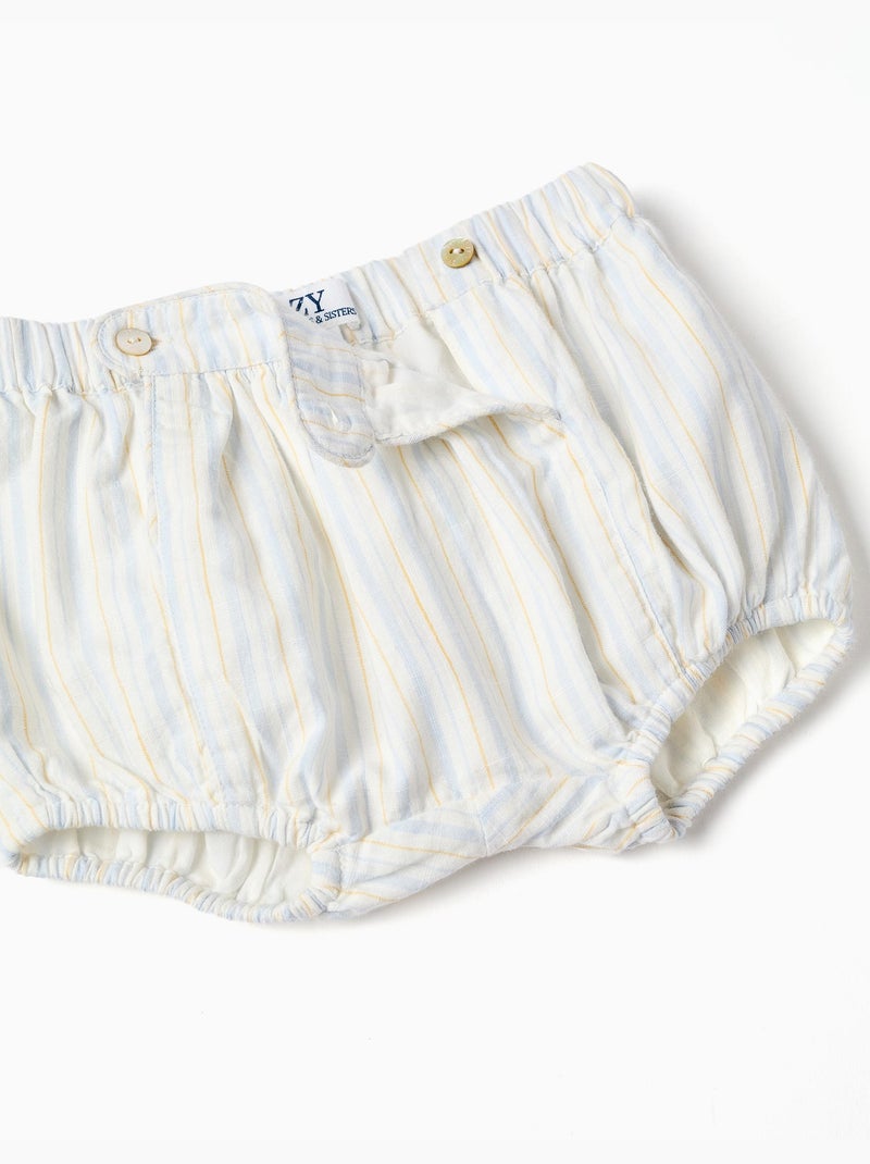 Body in cotone + pantaloncini a righe B&S Blu chiaro - Kiabi