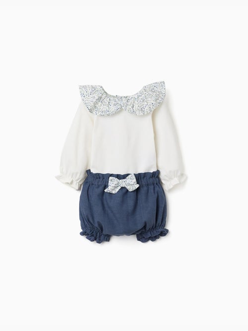 Body in cotone + pantaloncini con volant You&Me - Kiabi