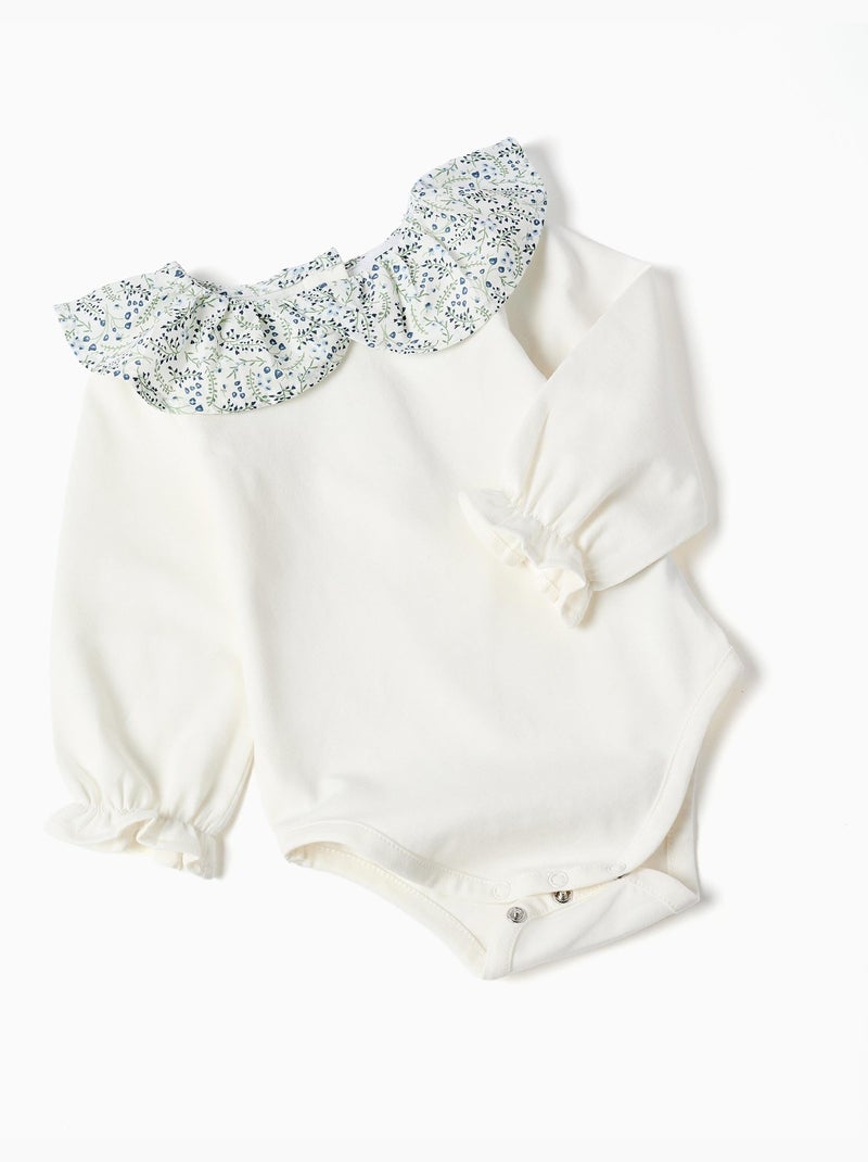 Body in cotone + pantaloncini con volant You&Me Blu Blu - Kiabi