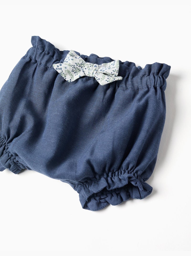Body in cotone + pantaloncini con volant You&Me Blu Blu - Kiabi
