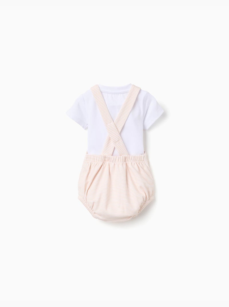 Body in cotone + tuta a righe Bianco - Kiabi