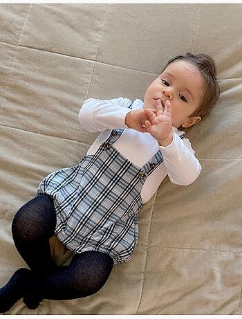 Body in cotone + tutina a quadri b&s