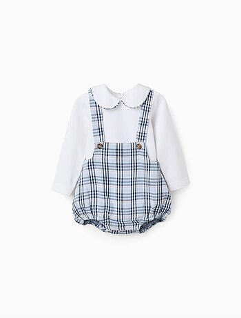 Body in cotone + tutina a quadri b&s