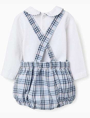 Body in cotone + tutina a quadri b&s