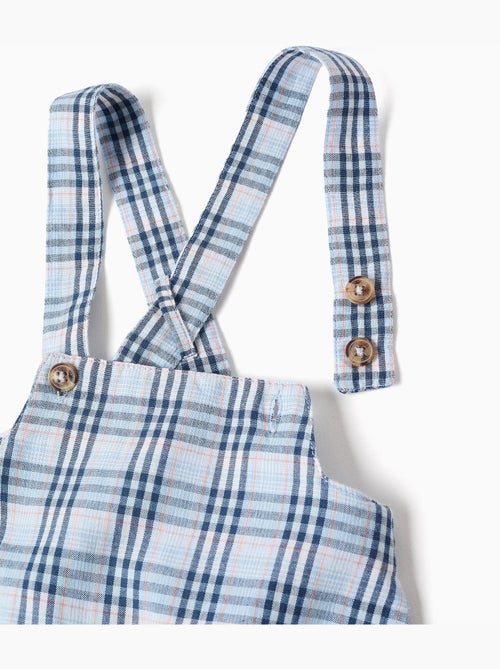 Body in cotone + tutina a quadri b&s - Kiabi