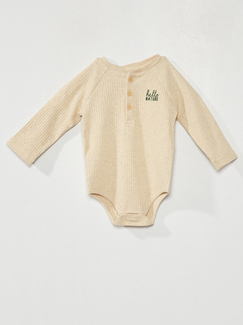 Body in maglia a coste BEIGE - Kiabi