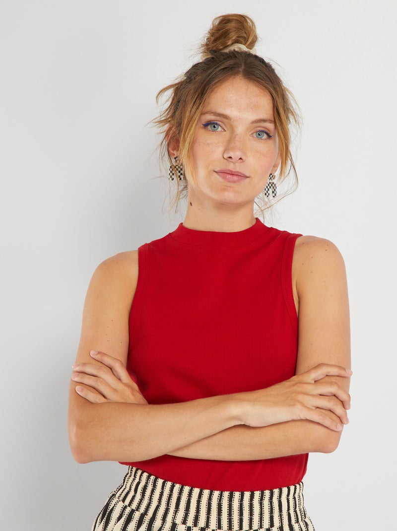 Body in maglia a coste ROSSO - Kiabi