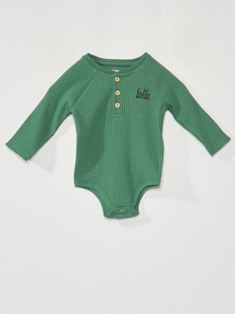 Body in maglia a coste VERDE - Kiabi