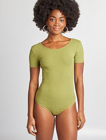 Body in maglia a coste