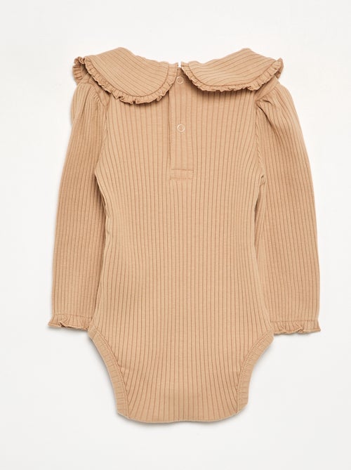 Body in maglia a costine con colletto Claudine - Kiabi