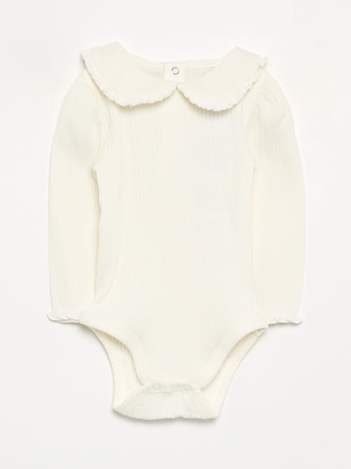 Body in maglia a costine con colletto Claudine - Kiabi
