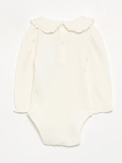 Body in maglia a costine con colletto Claudine - Kiabi