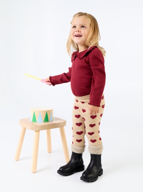 Body in maglia a costine con colletto Claudine - Kiabi