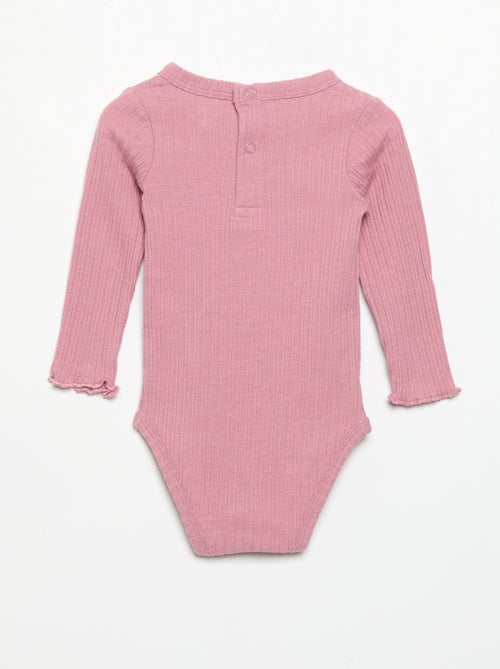 Body in maglia a costine con ricamo sangallo - Kiabi Body in maglia a costine con ricamo sangallo - Kiabi