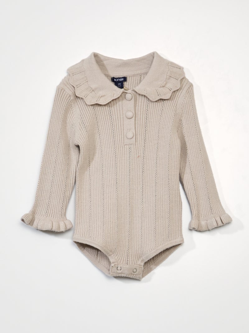 Body in maglia fantasia BEIGE - Kiabi