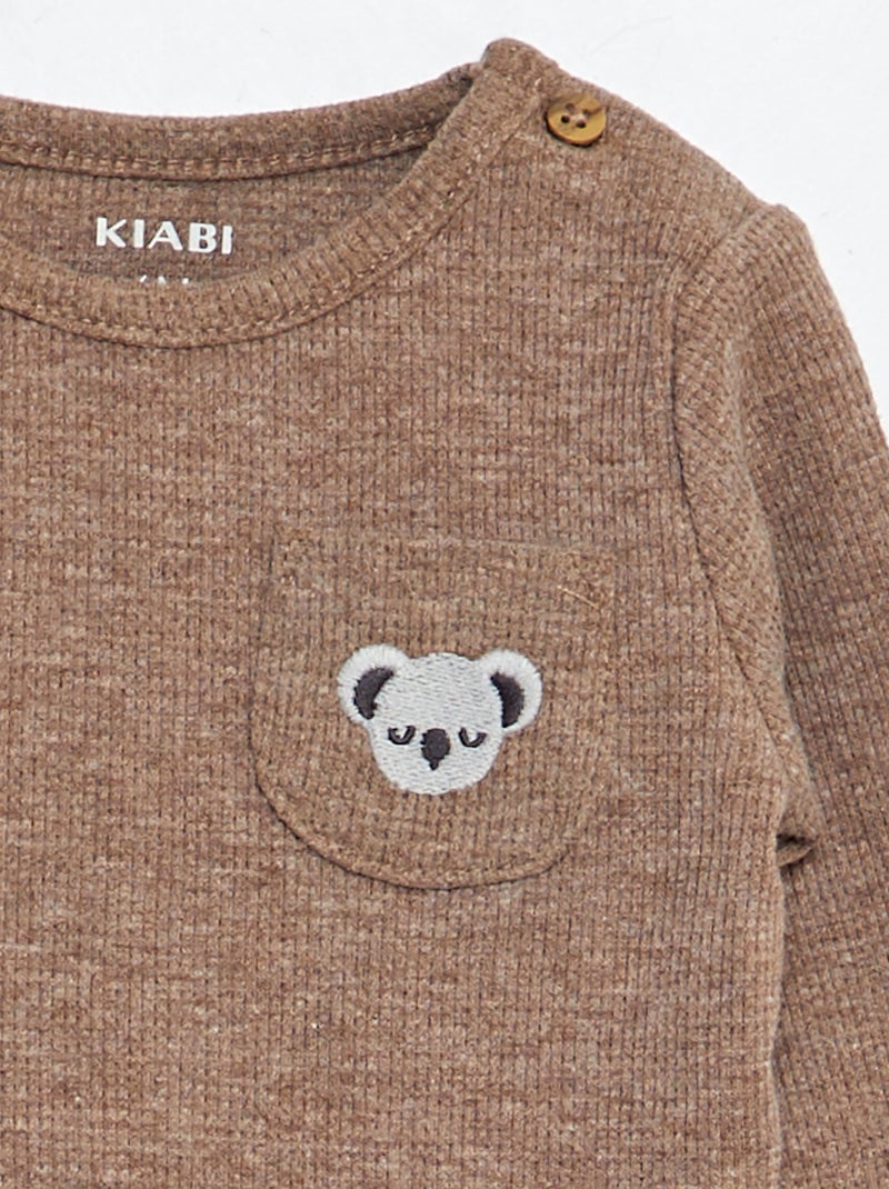 Body in maglia goffrata GRIGIO - Kiabi