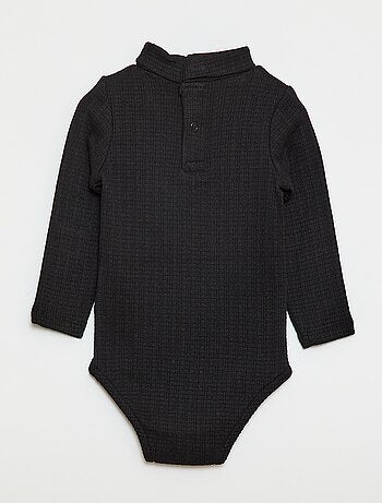 Body in maglia operata con collo alto