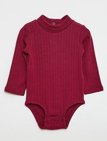 Body in maglia operata con collo alto