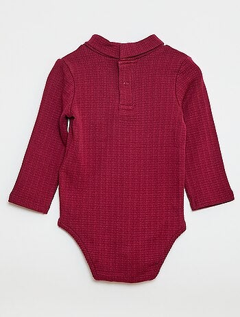 Body in maglia operata con collo alto