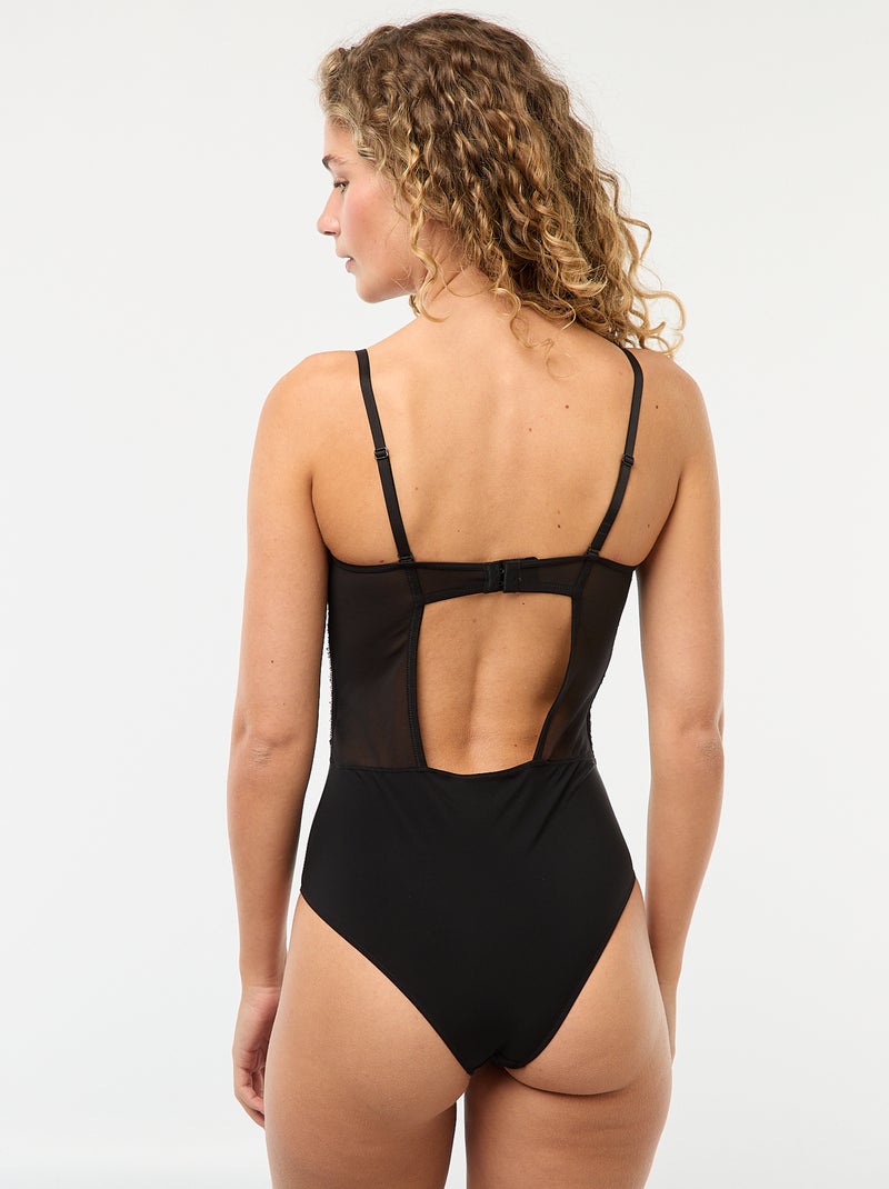 Body in paillettes con coppe integrate Nero - Kiabi