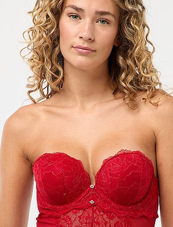 Body in pizzo con fili dorati