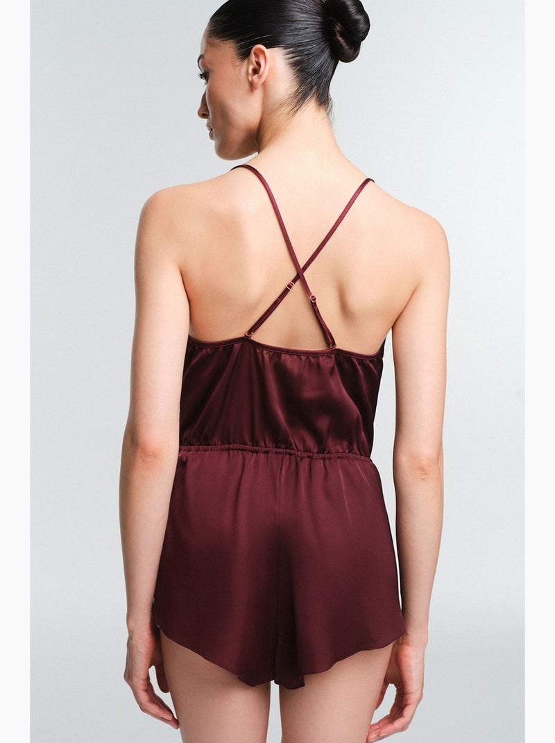 Body in pizzo obsidia penti Rosso bordeaux - Kiabi