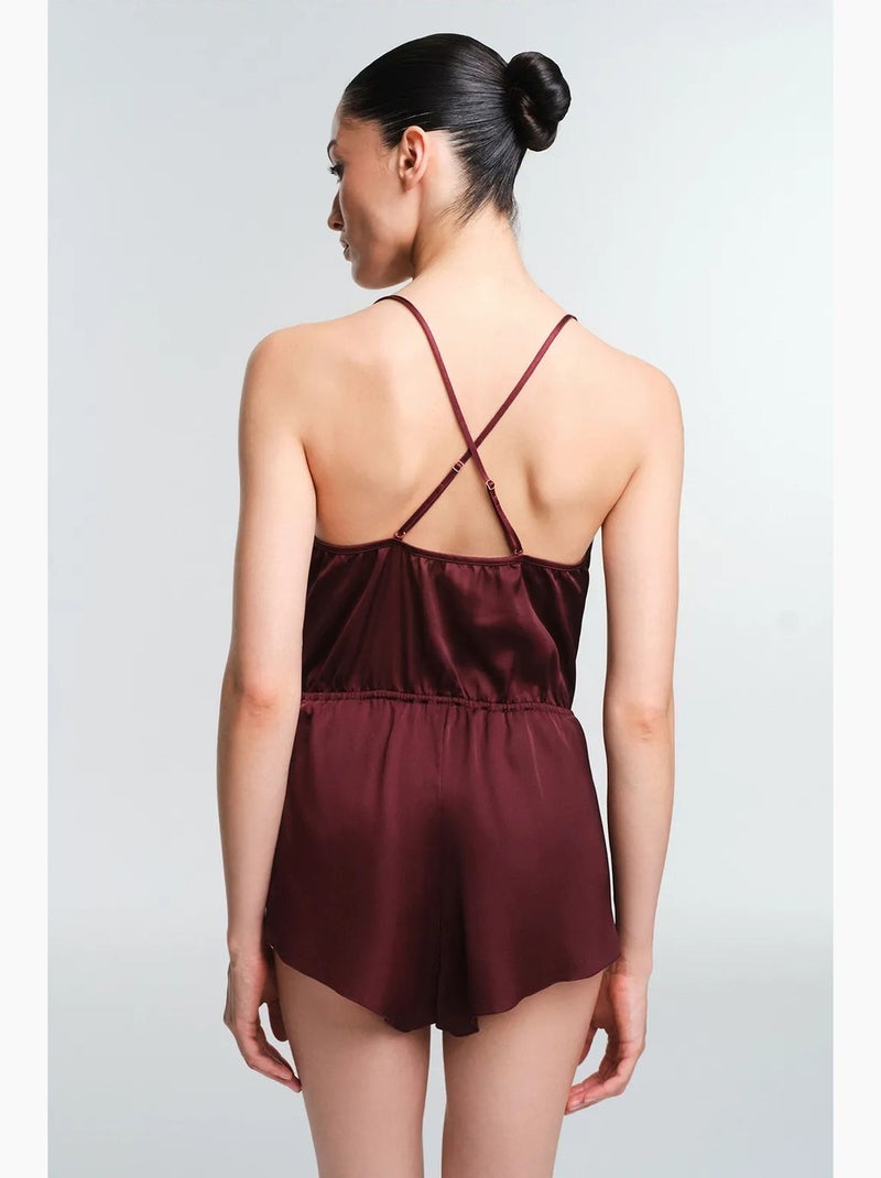 Body in pizzo obsidia penti Rosso bordeaux - Kiabi