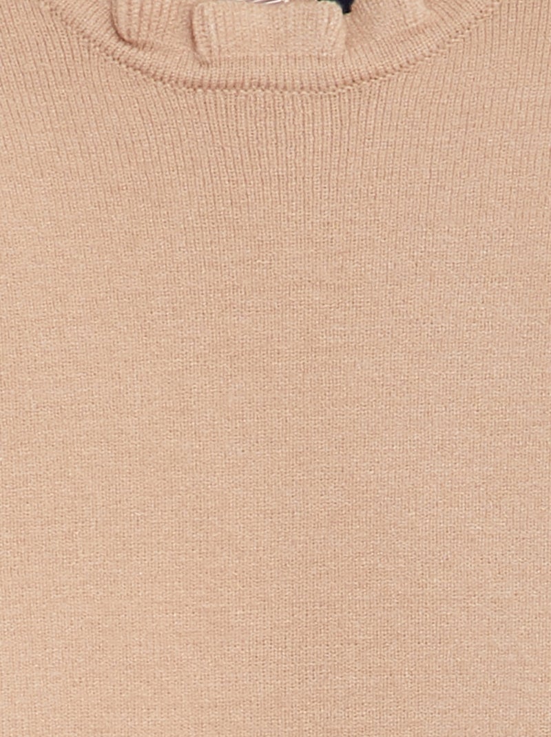 Body maglione collo con volant BEIGE - Kiabi