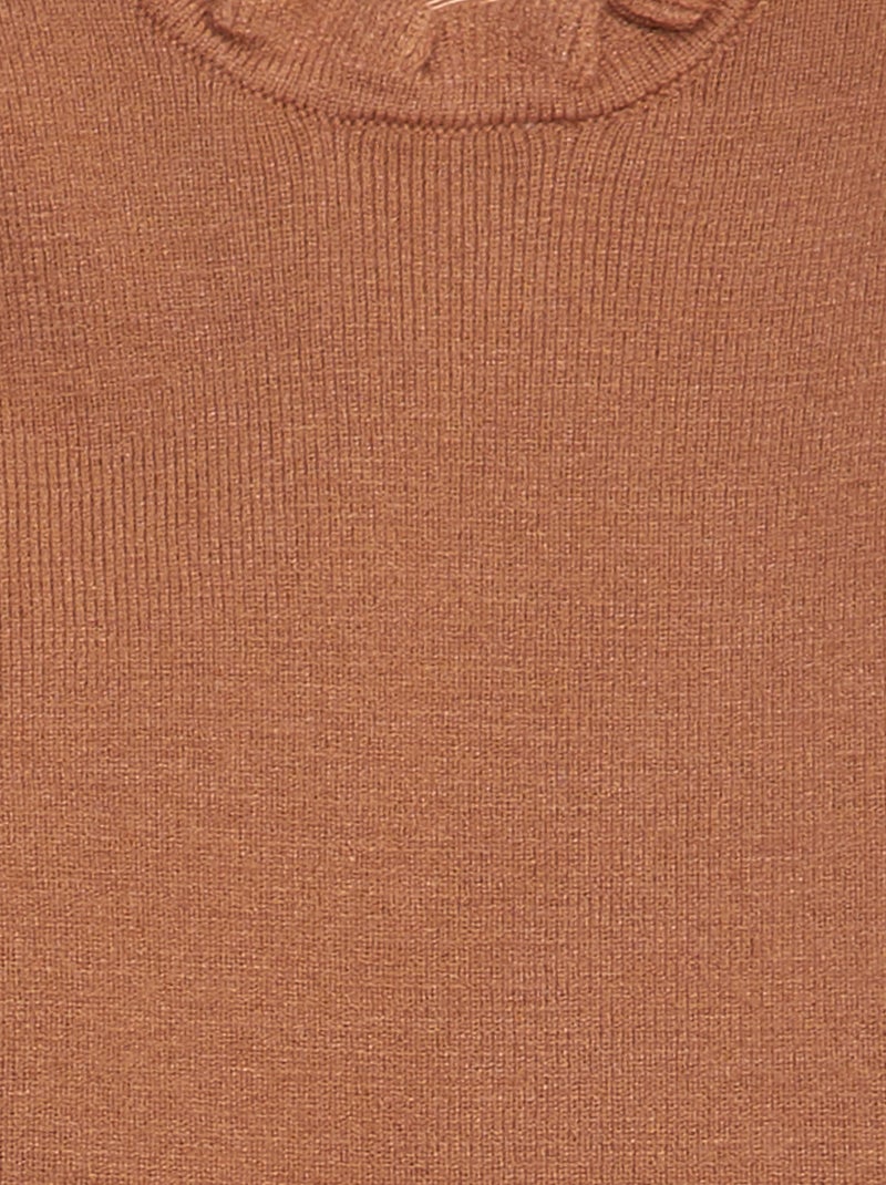 Body maglione collo con volant MARRONE - Kiabi