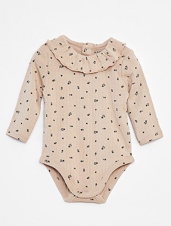 Body maniche lunghe con colletto arricciato