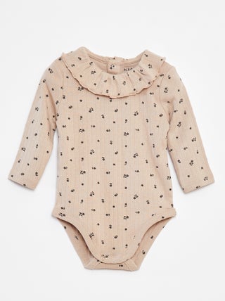Body maniche lunghe con colletto arricciato