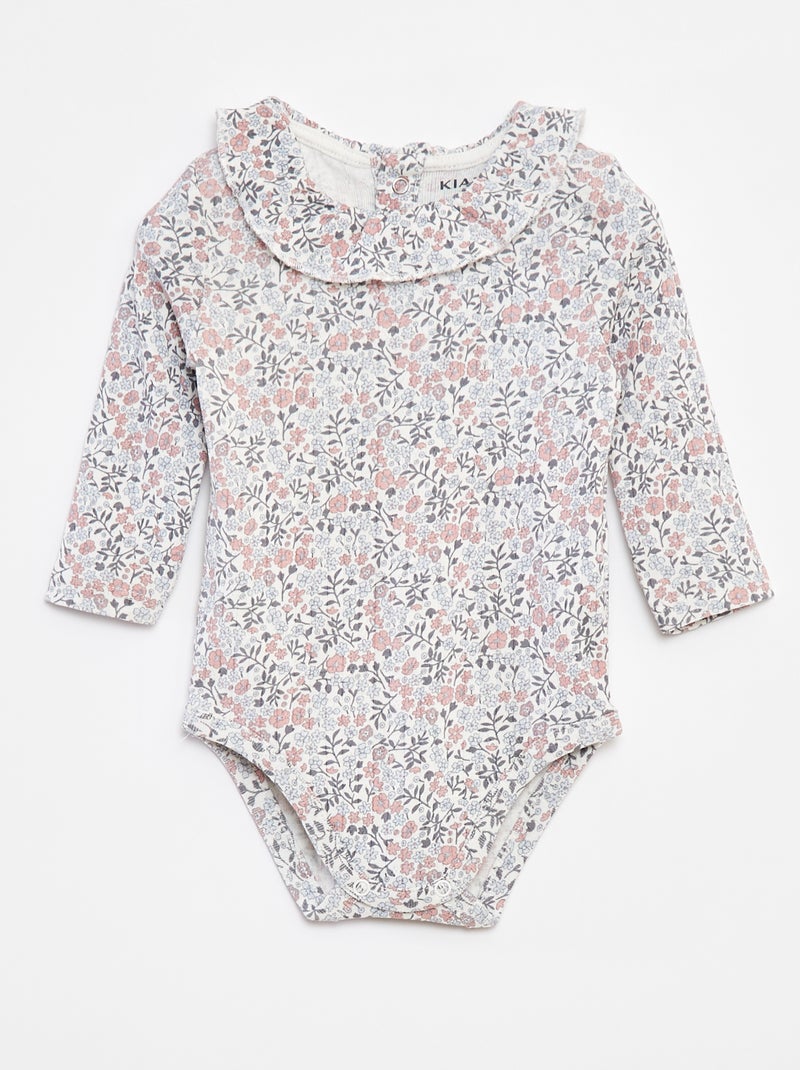Body maniche lunghe con colletto arricciato Bianco - Kiabi