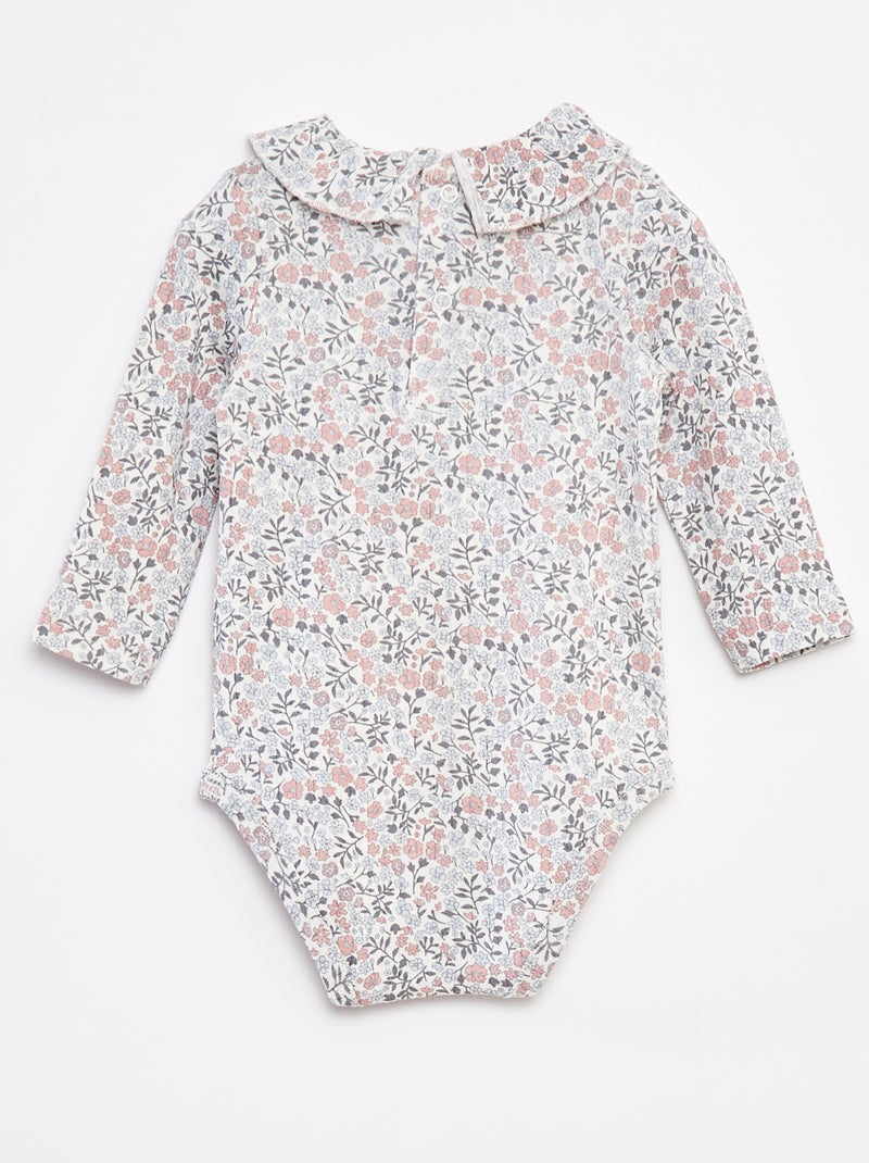 Body maniche lunghe con colletto arricciato Bianco - Kiabi